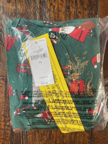 GAP Green Christmas Crew Organic Long pajamas Size 12 - Brand New - Picture 7 of 7