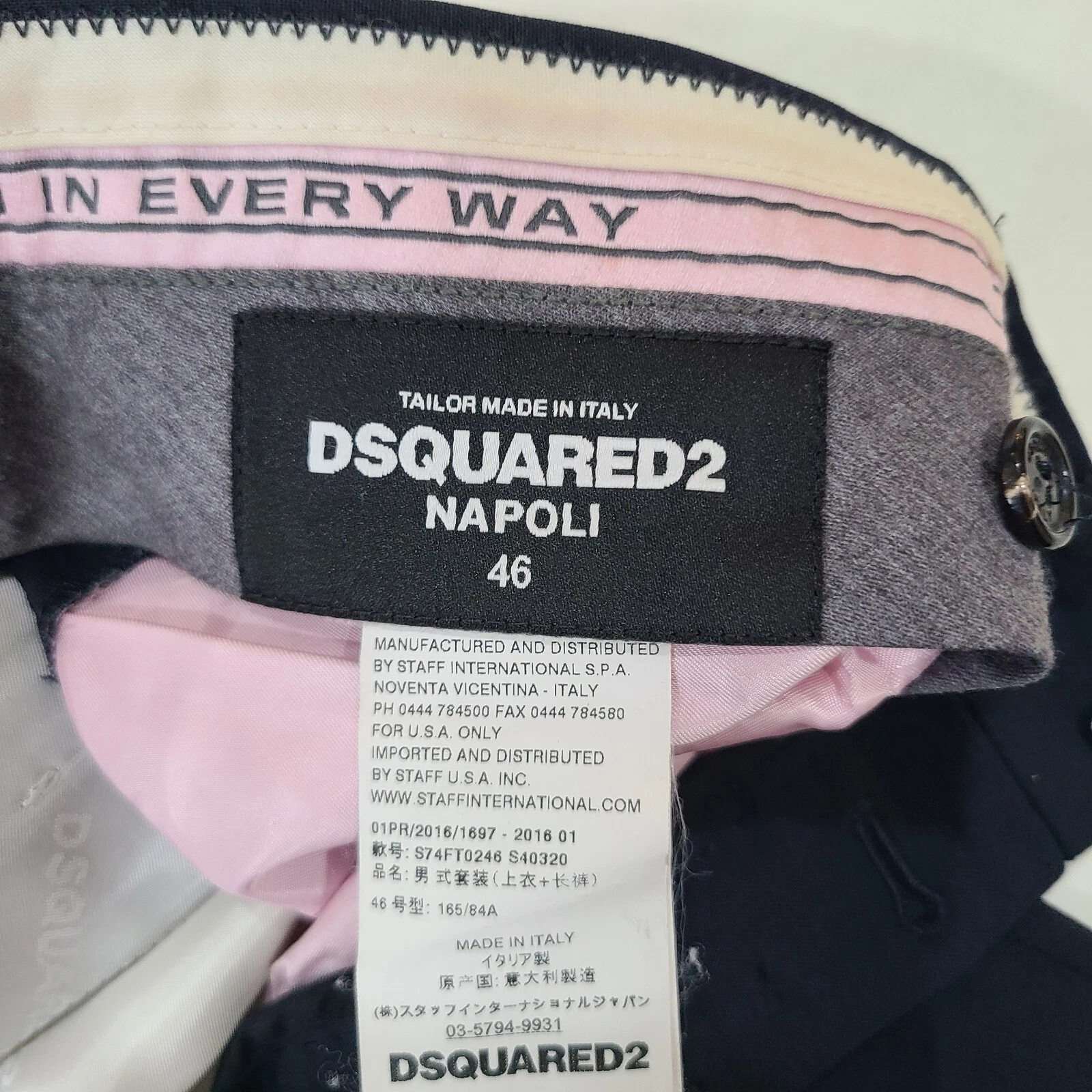 Dsquared2 Napoli Pantaloni Donna 46 US 10 Lana Piatti Anteriore Gamba Dritta