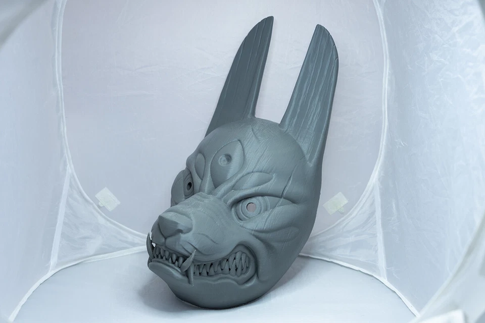 Máscara de asesino de perro Ghost of Tsushima - máscara cosplay japonesa samurai oni Foto 3 de 4