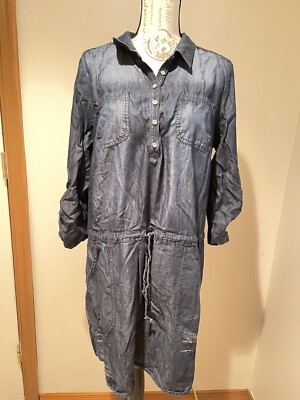 sonoma denim dress Women's Sonoma Goods For Life Puff Sleeve Denim Dress