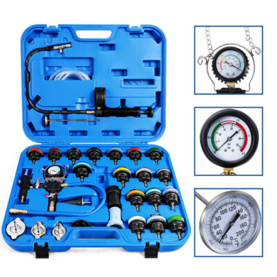 #ad 28Pcs Universal Radiator Pressure Tester Vacuum Cooling System Tool Refill Kit $60.99