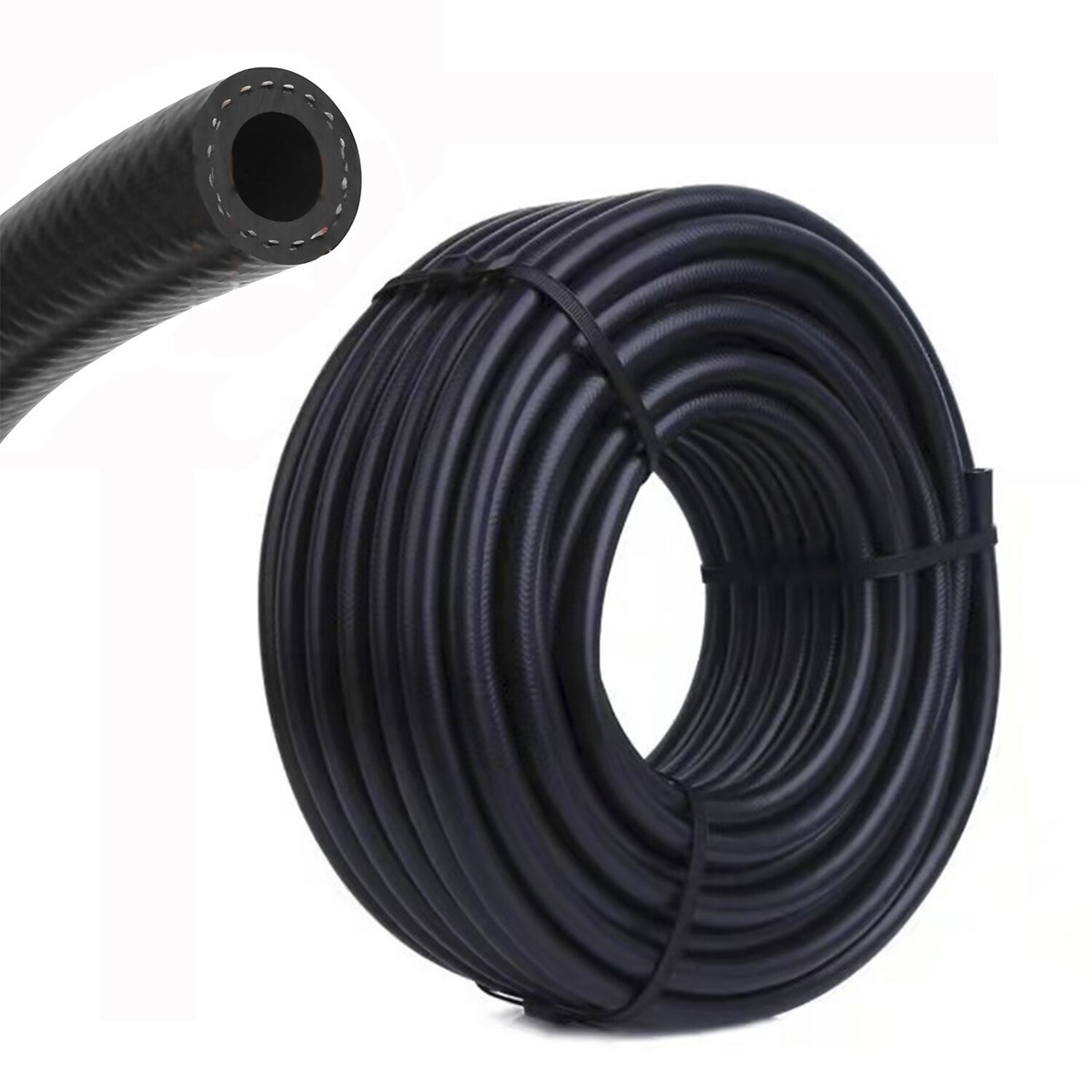 SEEBOO 1/2 Inch ID Fuel Line Hose - 5FT NBR Rubber Tube For Small Engines, Gas, Diesel, 220 PSI
