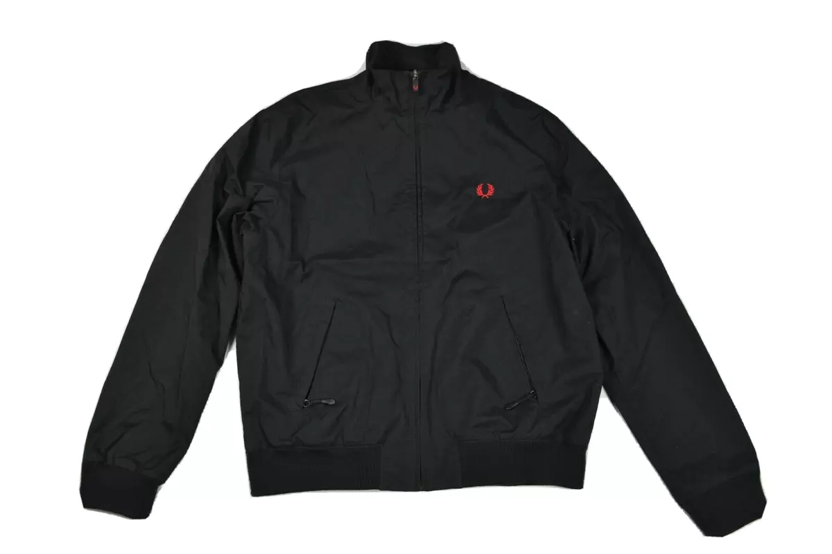 Fred perry track jacket zip nylon black red wreath size M medium Men