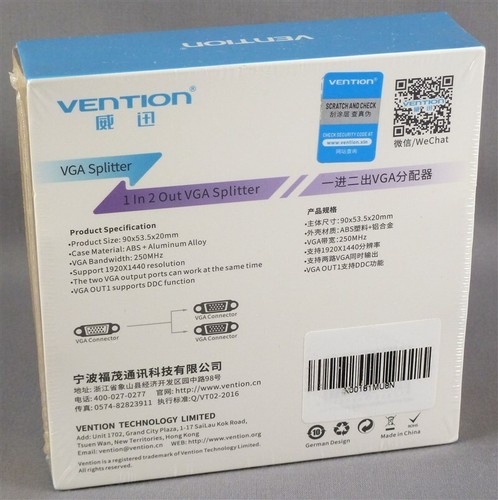 Vention VGA Splitter - 1 in 2 out VGA Splitter - Picture 3 of 3