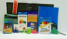 BAZIC SCHOOL SUPPLIES KIT 12 Items (colors may vary)