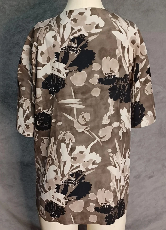 Vintage 100% Silk Blouse Womens Real Abloney Buttons Flora Sz 12 Dana Buchman - Image 3 of 4