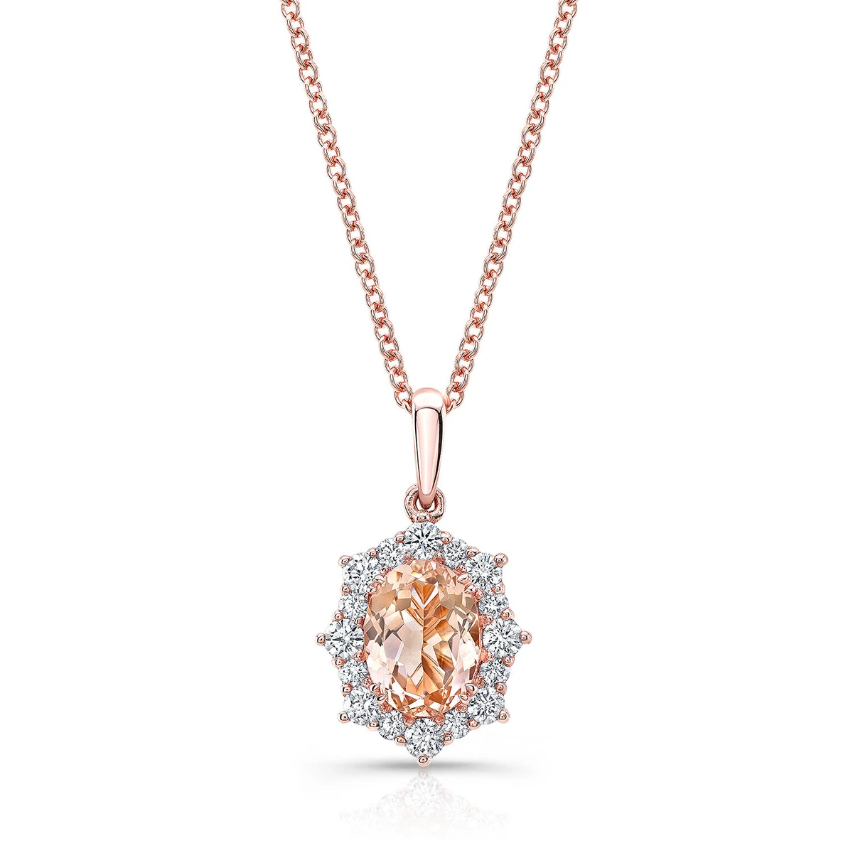 Ciondolo In Argento 925 Con Morganite: Collana Donna Minimal Con Pietra, Catena 45 Cm