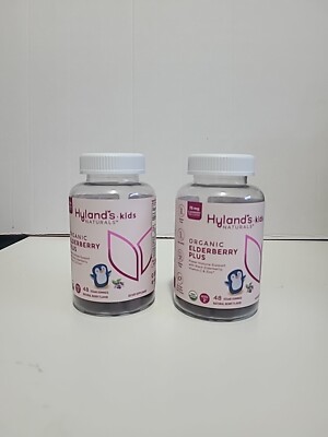 Hyland's Naturals Kids Organic Elderberry Plus Gummies Zinc Vit C 48ct X 2 Pk