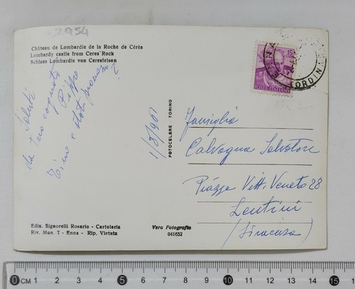 27954 Cartolina - Enna - Castello di Lombardia della Rupe di Cerere - VG 1961 - Picture 2 of 2
