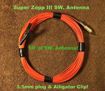 SUPER ZEPP III MW, SHORTWAVE & FM  ANTENNA! For Grundig,Sangean,Eton,Realistic!