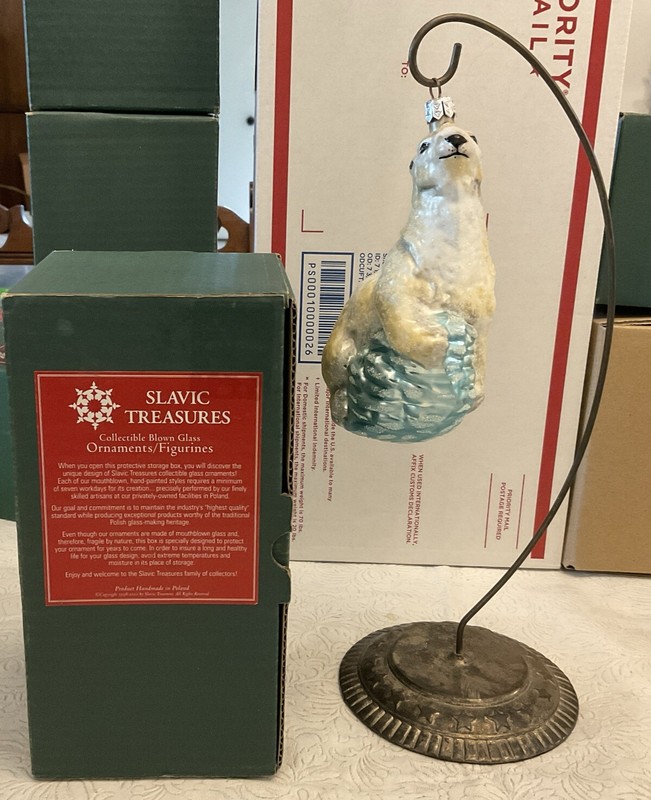 Slavic Treasures Polar Bear Figure Ornament 