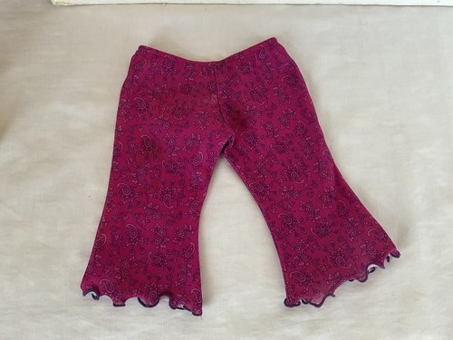 American Girl Doll Casual Pajama Pants Dark Pink Paisley Ruffle Hem - Picture 3 of 5