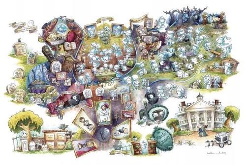 Disney WonderGround Haunted Mansion Welcome Foolish Mortals Postcard Katie Cook - Picture 2 of 2