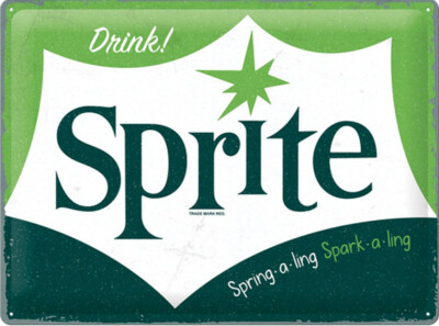 Sprite - Logo Blechschild, 40 x 30 cm, gewölbt & Motiv geprägt