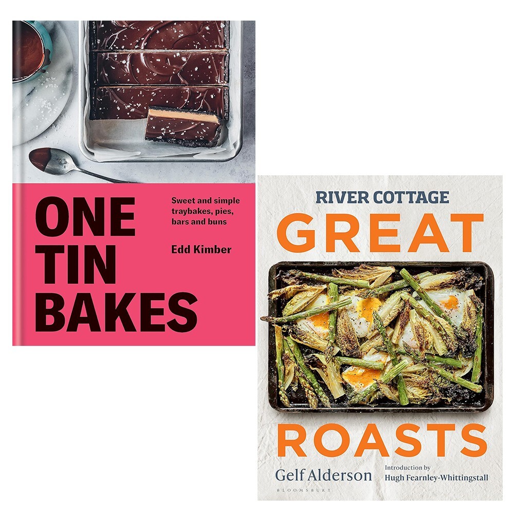 One Tin Bakes Edd Kimber,River Cottage Great Roasts Gelf Alderson 2 Books Set HB