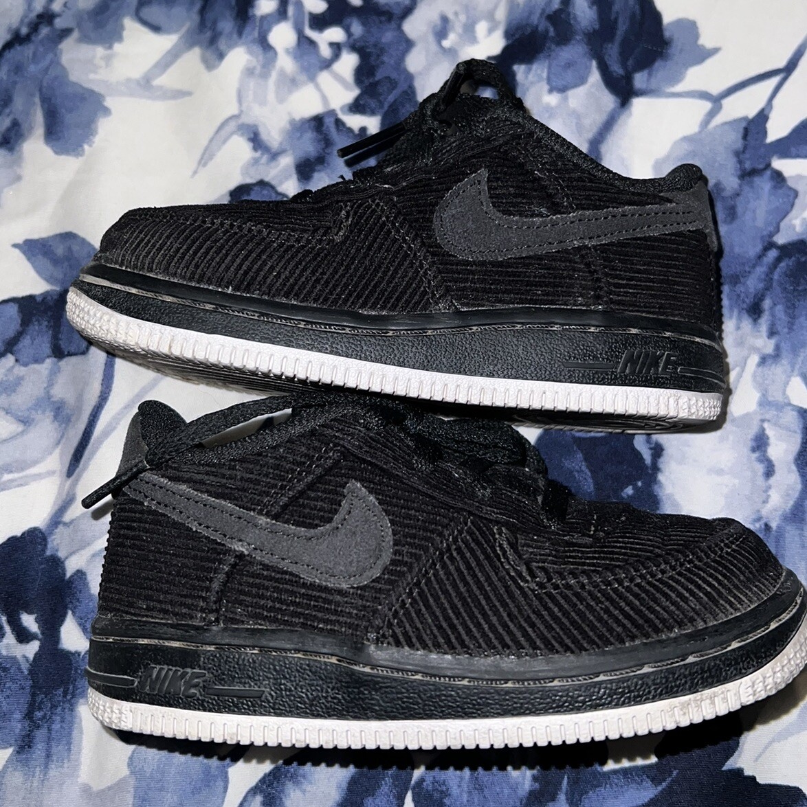 NIKE Air Force LV8 Style (TD) Black Corduroy Infant/Toddler Size 8C  BV1235-001