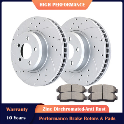 Front Brake Rotors and Ceramic Pads Kit for V6 RWD Challenger Charger Magnum 300