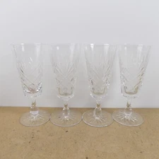 4 Edinburgh Crystal Oban 6.25" Champagne Flutes Glasses Cut Criss Cross & Fan
