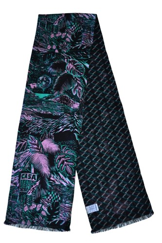 Paul Smith Mainline Tubular Woodcut Chile Print Scarf Silk/Wool Brand New - Picture 6 of 7