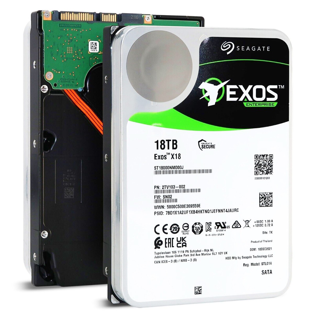 Seagate Exos X18 18TB, Internal, 7200RPM, 3.5