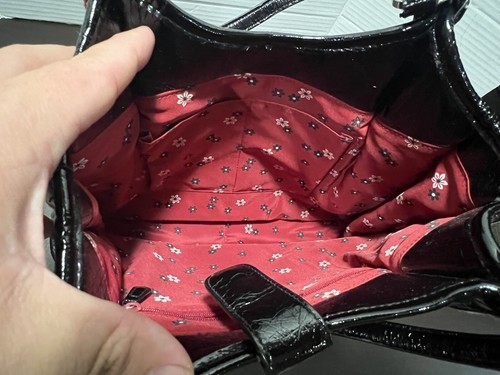 Vera Bradley Red & White Fabric Tab Shoulder Bag Houndstooth - Picture 3 of 8