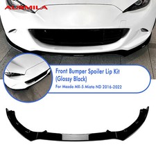 Front Bumper Spoiler Splitter Lip Kit For Mazda Mx-5 Miata Nd 2016-25 2018 Black