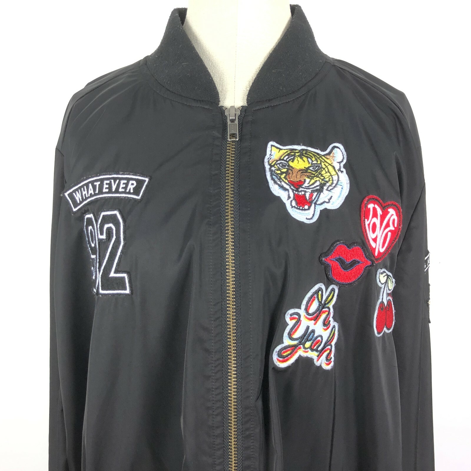 TORRID Patch Jacket Size 1 Black Patch Bomber Jac… - image 8