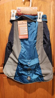 ARCADIA TRAIL 3 IN 1 MULTIWEAR DOG COAT W/ WASTE BAG TEAL/GREY - NEW Size Medium