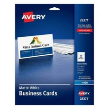 Avery 28371 White Ink Jet Printer Business Cards 100 Count -Factory Sealed