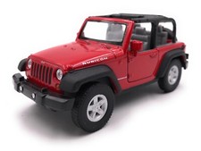 Modellino Auto Jeep Wrangler Rubicon SUV Rosso Cabrio Auto Scala 1:3 4-39
