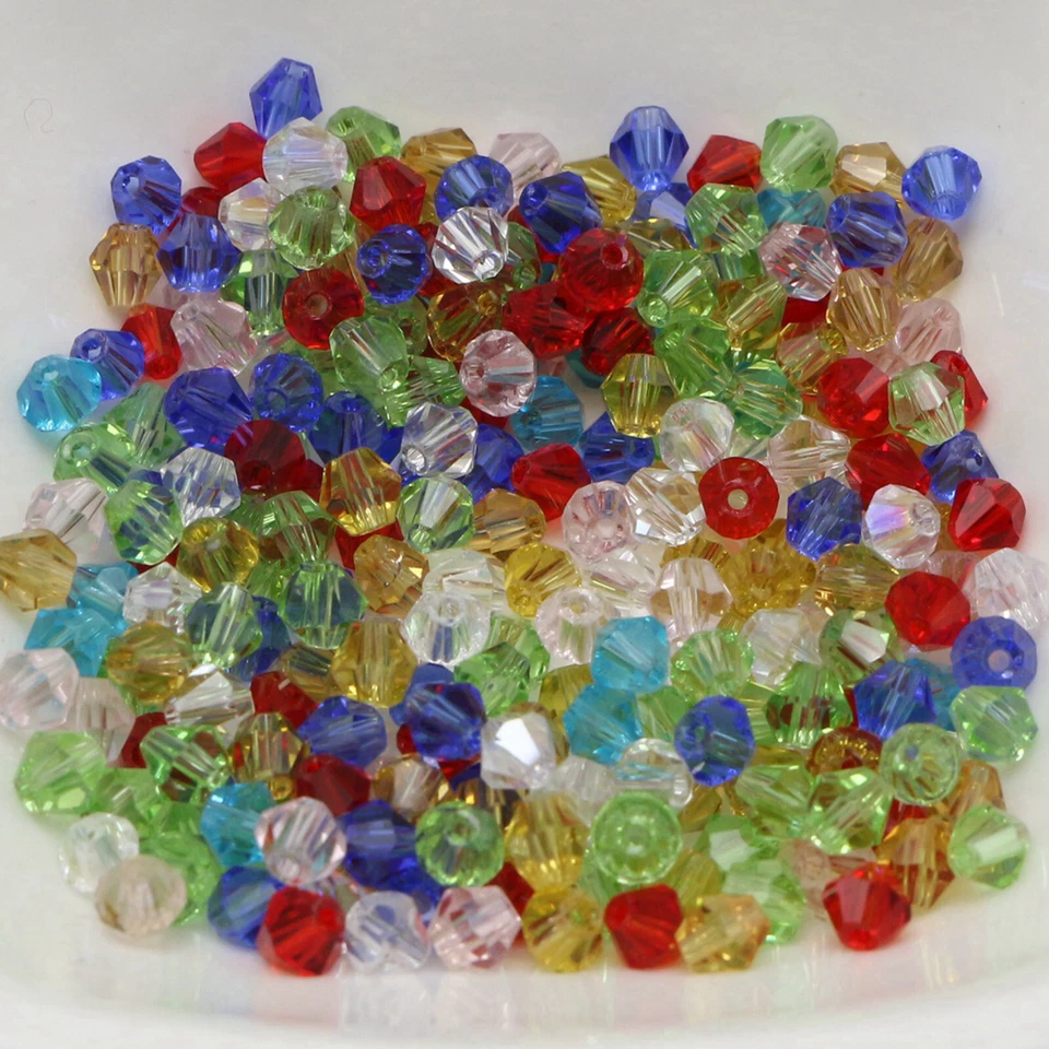 500pcs 4mm Bicone Crystal Glass Beads - Faceted Jewelry Making Supplies for DIY - Image 4 of 4