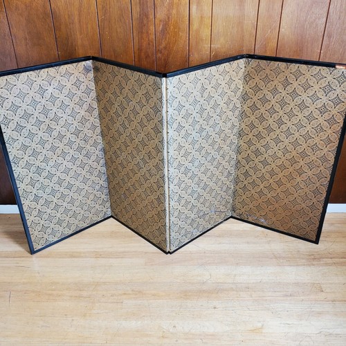 Schermo pieghevole vintage giapponese 4 pannelli fiori di ciliegio anatre Iris Kyoto 36"X73" - Foto 15 di 24