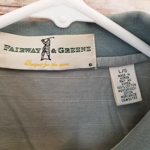 Fairway & Greene Golf Shirt L Light Green Textured Polo - Picture 4 of 7