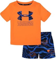 Under Armour Boys' Little UA Sport Fish Volley Set, Orange Spark 2T