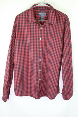   HOT BUY American Rag Shirt Mens XL Red Buffalo Plaid Long Sleeve Button Front