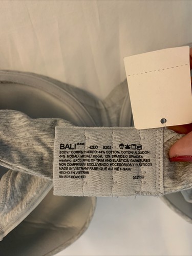 NWT-Bali Passion for Comfort Minimizer Underwire Bra Gray Size 42DD - Picture 5 of 6