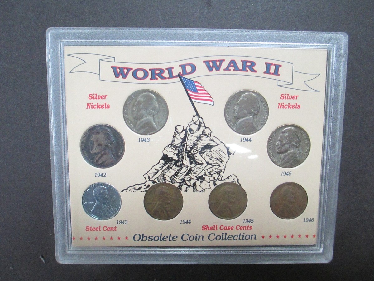 World War II Obsolete Coin Collection (35% Silver Nickels & Shell