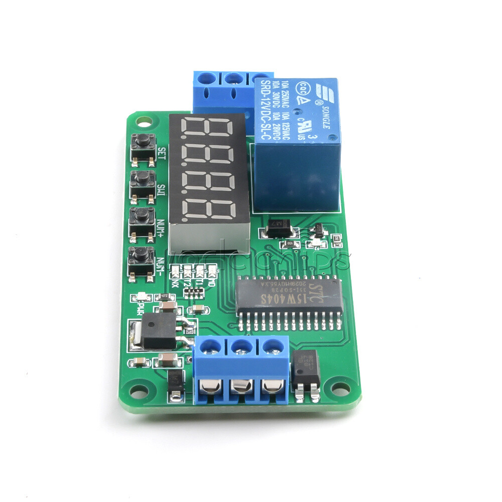 1-10PCS DC 12V Multifunction PLC Self-lock Delay Relay Cycle Timer ...