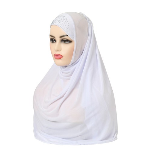 Pull On Instant Scarf Women Muslim Hijab Turban Prayer Shawl Head Wrap Islamic - Picture 47 of 113