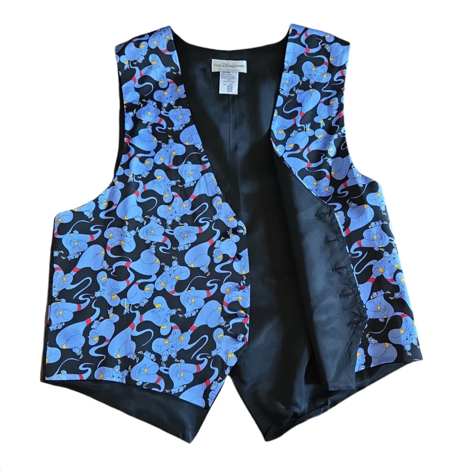 Chaleco Traje Aladdin Genie 1992 Robin Williams 100% Seda Talla S/M The Disney Store Foto 3 de 4