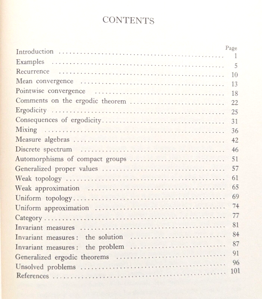 Lectures On Ergodic Theory by PR Halmos Statistics Statistical