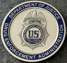 DEA TASK FORCE OFFICER - VINTAGE Generic RETIRED vsn SUPER RARE Challenge coin