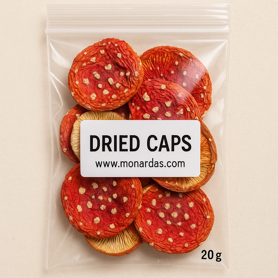 Red and Spotted Mushroom Dried Caps