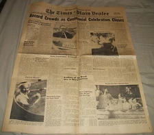 VINTAGE 1966 CRESCO IOWA THE TIMES-PLAIN DEALER NEWSPAPER PAGES 1-8 NOSTALGIC