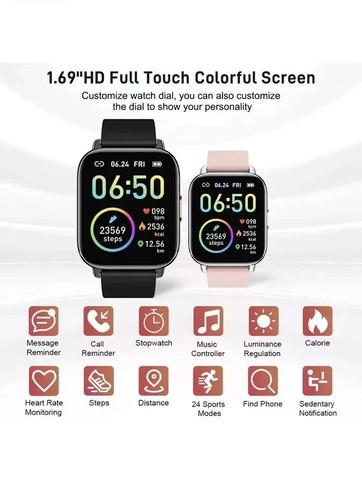 motest Smart Fitness Watch P32 1.69" Touch Screen Android ISO Tracke Unisex - 第 2/7 張圖片