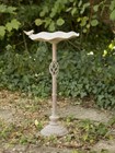 Decorative Vintage Metal Bird Bath Bowl & Ornate Stand Garden Decor Gift