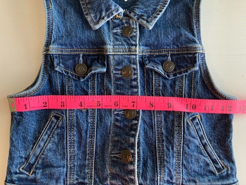 Cat & Jack Girls’ Small Blue Jean Denim Vest Snap-Up - Picture 10 of 12