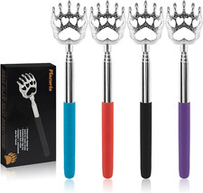 4-Pack Back Scratchers Portable Extendable 8.46 To 22.83 inches Stainless Steel