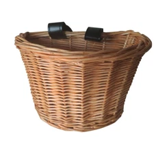 Retro Bike Basket Wicker Woven Bicycle Front Basket Handlebar Storage Basket