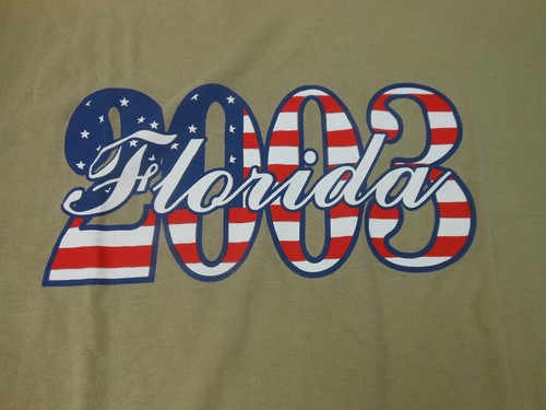 Florida 2003 American Flag Beige T Shirt Mens XL - Picture 7 of 7